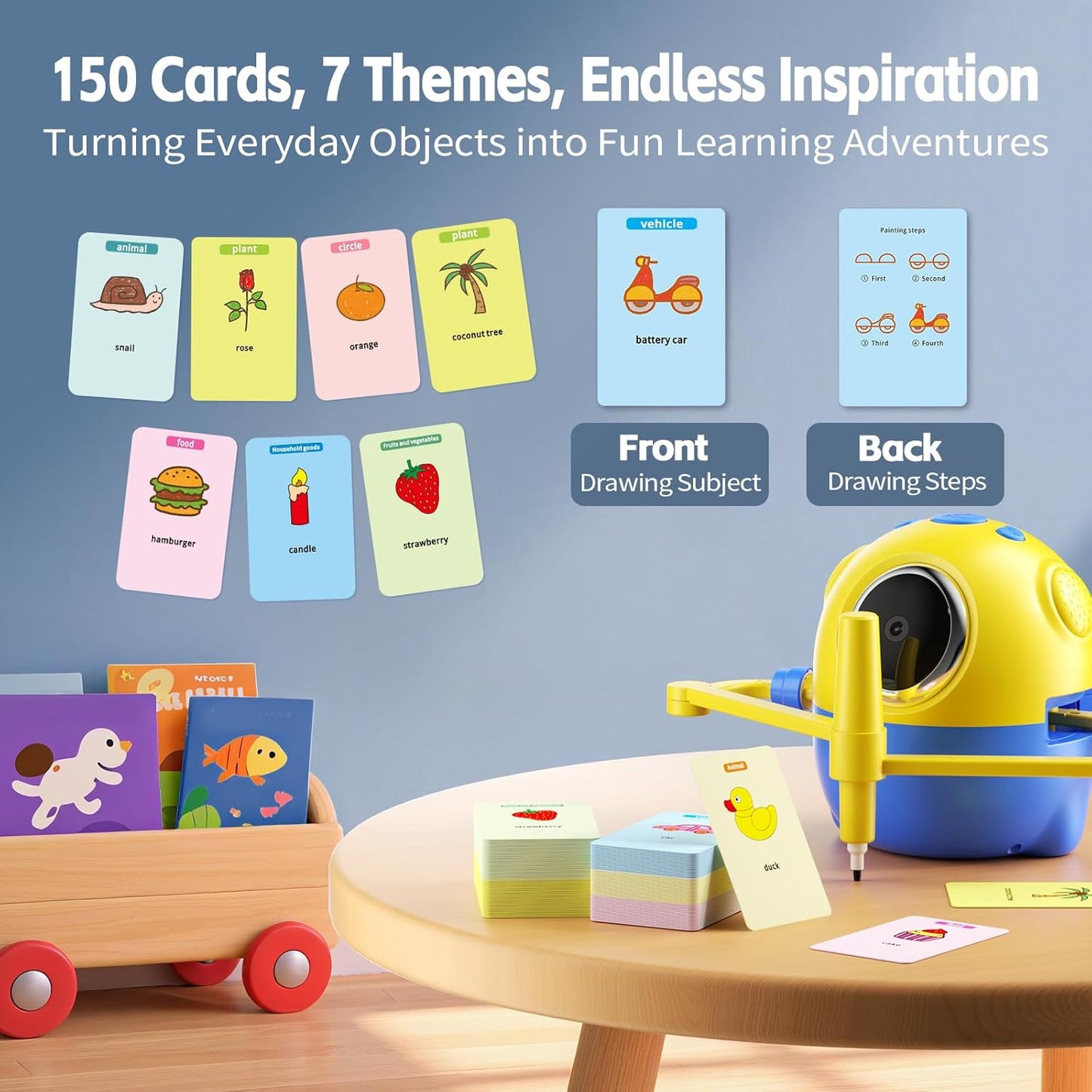Drawing Robot for Kids with 150 Cards